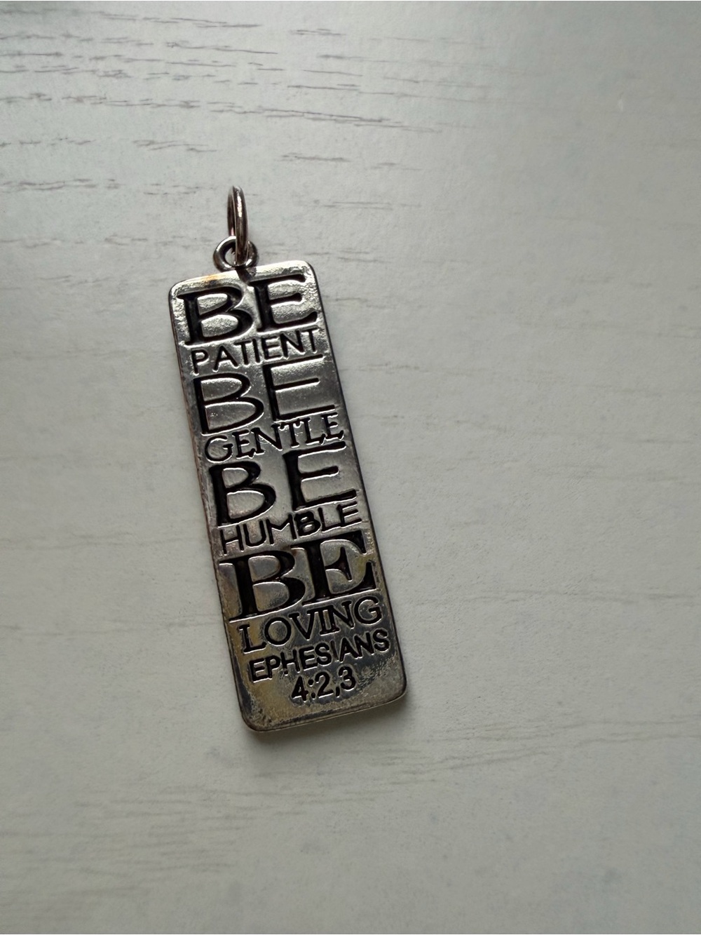Be Patient Be Gentle Be Humble Be Loving Silver Inspirational Pendant